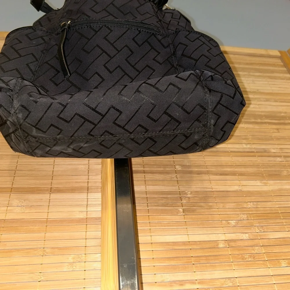 Tommy Hilfiger Black Signature hobo bag purse tote